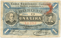 GENOVA  BIGLIETTO FIDUCIARIO 1 LIRA BONO DI CASSA SANGIORGIO  QBB Lotto.4810 - Other & Unclassified