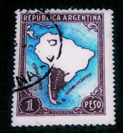 Argentina, 1937. Land Map Of South America , Without Borders. Michel # 427 - Oblitérés