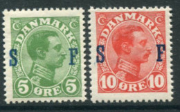 DENMARK 1917 Military Post Overprints,, MNH / **.  Michel  1- 2 - Unused Stamps
