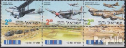 Israel 1471-1473 Dreierstreifen Mit Tab (kompl.Ausg.) Postfrisch 1998 Kampfflugzeuge - Unused Stamps (with Tabs)