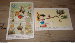 Lot De 2 Cartes Disney, PINOCCHIO ......... 8930 - Autres & Non Classés