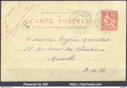 FRANCE CP RICHEMENT DECOREE A LA MAIN AVEC CACHET PERLÉ D'ENTRESSEN DU 11/10/1903 - Standaardpostkaarten En TSC (Voor 1995)
