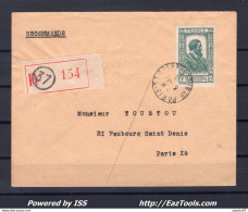 FRANCE N° 592 SEUL SUR LETTRE RECOMMANDEE POUR PARIS DE PARIS DU 03/11/1943 - Briefe U. Dokumente