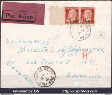 FRANCE PAIRE N° 255 LETTRE PAR AVION POUR BRUXELLES DU GOLFE JUAN DU 08/03/1930 - Cartas & Documentos