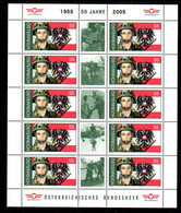 AUSTRIA 2004 Federal Army Anniversary Sheetlet, MNH / **.  Michel 2503 Kb - Blokken & Velletjes