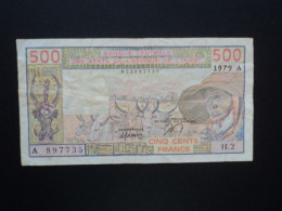 CÔTE D'IVOIRE : ÉTAT DE L'AFRIQUE DE L'OUEST :  500 FRANCS  1979    P 105Aa      TTB * - Stati Dell'Africa Occidentale