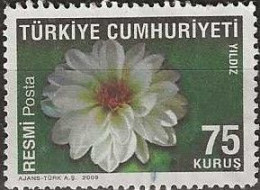 TURKEY 2009 Official - Flowers - 75ykr. - Dahlia FU - Dienstmarken