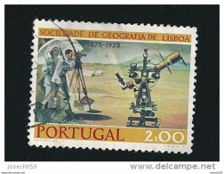 N° 1275 Sté De Géographie De Lisbonne : Théodolite Portugal   Timbre  Oblitéré 1975 - Oblitérés