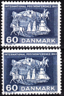 DENMARK 1963 Post Transport. 1st Postal Conference - 100 (Paris). Single. Both Types, MNH - Against Starve