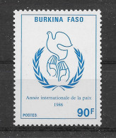 Burkina Faso 1986 Jahr Des Friedens Mi.Nr. 1105 ** - Burkina Faso (1984-...)