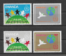 Ruanda 1986 Jahr Des Friedens Mi.Nr. 1354/57 Kpl. Satz ** - Unused Stamps