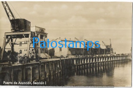 216091 PARAGUAY ASUNCION EL PUERTO PORT SECCION 1 & GRUA POSTAL POSTCARD - Paraguay