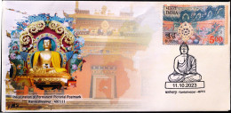 BUDDHISM-TIBETAN SETTLEMENT- KAMLESHWARPUR- PERMANENT CACHET- INDIA POST, RAIPUR GPO-CG CIRCLE-LIMITED ISSUE-BX4-29 - Buddhism