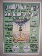 Avion / Airplane / Balloon / Grand Ballon Captif à Vapeur / Panorama De Paris / Format : 21X29,5cm - Montgolfières