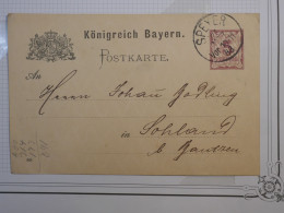 DD14 BAYERN ALLEMAGNE  BELLE CARTE  ENTIER  1900  PETIT BUREAU SPEYER A   SOHLAND  ++AFF. INTERESSANT+++ - Postal  Stationery