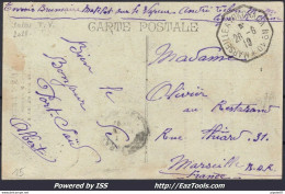 FRANCE CP N°130 CACHET OCTOGONAL MARSEILLE A YOKOHAMA N°10 DU 26/06/1919 - Lettres & Documents