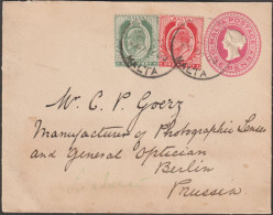 Malte 1909. Entier Postal, Enveloppe Mi U1A, Affranchissement Complémentaire Eduard VII, Pour Berlin - Malte