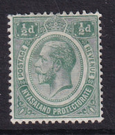 Nyasaland: 1913/21   KGV     SG83    ½d   Green   MH - Nyasaland (1907-1953)