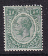 Nyasaland: 1913/21   KGV     SG83    ½d   Green   MH - Nyassaland (1907-1953)