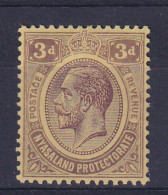 Nyasaland: 1921/33   KGV     SG105    3d     MH - Nyassaland (1907-1953)