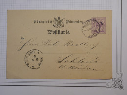 DD14 WURTENBERG  ALLEMAGNE  BELLE CARTE ENTIER 1880   ROTWEIL  A   SOHLAND   +AFF. INTERESSANT+++ - Interi Postali
