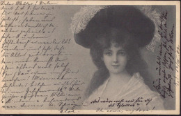 Gest. Dame Mit Hut, Jugendstil 1907 - Andere & Zonder Classificatie