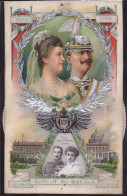 * Funktions-Drehkarte Silberhochzeit Kaiserpaar 1906, Oben Und Unten Stecknadelloch - Ohne Zuordnung