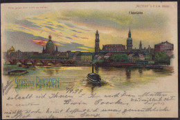 Gest. Dresden Elbbrücke, Meteor Halt Gegen Licht-AK 1899 - Hold To Light