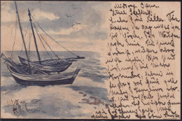 Gest. Segelboote Handgemalt Misdroy 1909 - Ohne Zuordnung