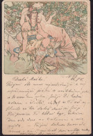 Gest. Jugendstildarstellung Sign. Alfons Mucha 1898, Gerundete Ecken - Kirchner, Raphael