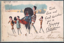 Gest. Happy Christmas Negerpuppe Sign. Uplon 1902 - Sonstige & Ohne Zuordnung