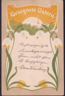 Gest. Ostern Märzenbecher Prägekarte Jugendstil 1903 - Ostern