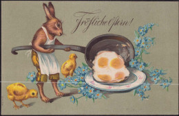 Gest. Ostern Hase Prägekarte 1908 - Pasen