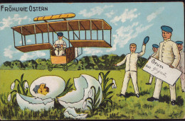 Gest. Ostern Fliegerhumor, Feldpost Glogau 1915 - Easter