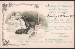 Gest. Einladung Zur Jagd 1905 Zwickau - Caza
