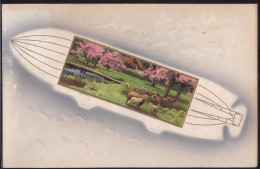 Gest. Glückwunsch Zeppelin Prägekarte M&B 1638 1912 - Autres & Non Classés
