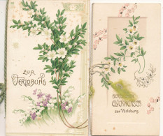 16 Stck. Verlobungsklappkarten 1907, Einige Papierkunst, Bitte Ansehen! - Other & Unclassified