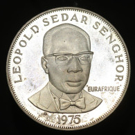 RARE, Senegal, Leopold Sedar Senghor, 50 Francs (Eurafrique), 1975, Pobjoy Mint, Argent (Silver), FDC (Proof), KM#5, COA - Sénégal