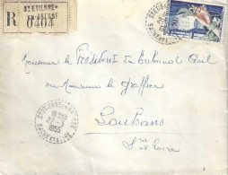 Lettre Recommandée Du 22/3/0955 71 St Etienne En Bresse à Louhans - Cartas & Documentos