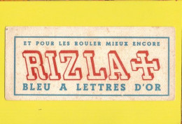 BUVARD : Papier A Cigarettes RIZLA +  Rouge Et Bleu A Lettres D'or - Tabaco & Cigarrillos