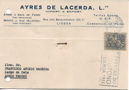 Portugal , 1956 ,  AYRES & LACERDA ,  Import Export , Slogan Postmark FESTAS DO OUTONO LISBOA 1956 - Postmark Collection