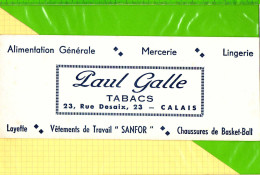 BUVARD & Blotting Paper : ALIMENTATION GENERALE  Tabacs  PAUL GALLE CALAIS - Tabak