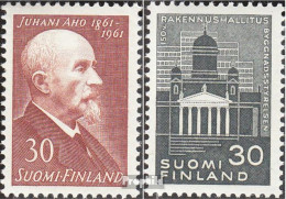 Finnland 539,540 (kompl.Ausg.) Postfrisch 1961 Juhani Aho, Verwaltung Finnland - Unused Stamps