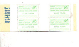 CARNET CODE POSTAL - 37100 TOURS VERT - Blocks & Sheetlets & Booklets