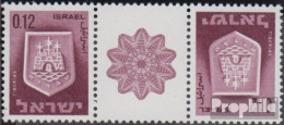 Israel 327KZ Zwischenstegpaar Kehrdruck Postfrisch 1965 Wappen Von Städten - Unused Stamps (without Tabs)