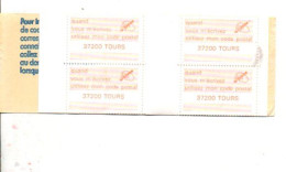 CARNET CODE POSTAL - 37200 TOURS JAUNE - Blocks Und Markenheftchen