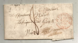 Lettre, Préphilatélie, Précurseurs XIX E Siècle, 1834, PERPIGNAN ( Rouge ) 65, NIORT, 4 Scans - 1801-1848: Precursori XIX