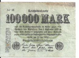 ALLEMAGNE 100000 MARK 1923 VF P 91 - 100000 Mark