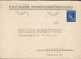 Finland FINLANDS HYPOTEKSFÖRENING, HELSINKI 1950? Cover Brief VIBORG Denmark - Brieven En Documenten