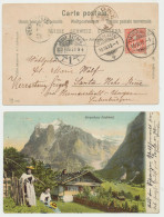 Hungary Now Romania Hohe Rinne Hotel Post Incoming Mail - Postcard From Swizerland To Schanta 1903, Redirected - Emissioni Locali